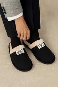 Resim AXİVON UCC PELUŞ ASTARLI SİYAH EV TERLİĞİ 