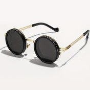 Resim Ayarlanabilir Punk Tarzı Moda Gözlükleri - Alüminyum Alaşım Çerçeve ve PC Lensler, Geniş Uyum (>139mm), Unisex ile Kılıf ve Bez, Hafif ve Dayanıklı, Cadılar Bayramı, Noel, Mezuniyet Partileri, Şenlikli Gözlükler, Retro Estetik, Metalik Kaplama 