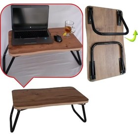 Resim Depolife Servis Çay Yemek Sehpası Bilgisayar Ders Çalışma Masası Notebook Ceviz 