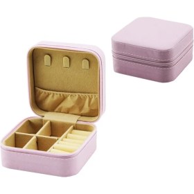 Resim Marsilyan Mini Fermuarlı Takı Kutusu - Çanta Suni Deri 4 Bölme+6 Yüzüklük+3 Küpelik+File =10X10CM - Y:5cm (K95) 