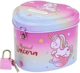 Resim Tek Boynuzlu At Temalı Metal Kumbara 