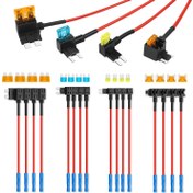Resim 16 adet 4 Çeşit Sigorta Tapası, Yükseltilmiş 12V Araba Devre Sigorta Tapası Kiti - Standart Mini Micro2 ve Düşük Profilli Mini Sigorta Tapaları, ATO ATC ATM APM Sigorta Adaptörü Jumper Arabalar Kamyonlar Tekneler için 