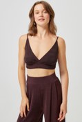 Resim Love My Body Moda Tutkusu Lastikli V Yaka Crop 