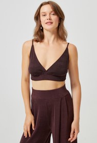 Resim Love My Body Moda Tutkusu Lastikli V Yaka Crop 
