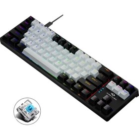 Resim Valkyrie Blue Switch Dark Alien K710 71 Tuş Rgb Gaming Klavye - Mekanik Mavi Tuş Type-C - 2 Kademe Yükseklik Siyahbeyaz 