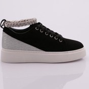 Resim Dgn Es851 Kadin Kalin Taban Halhal Detayli Silver Taşli Sneakers Ayakkabi ES851-2007-R1680 Siyah 