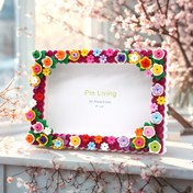 Resim Çiçekli Bol 6 İnç DIY Fotoğraf Çerçevesi - Renkli Çiçek Tasarımı, Duvara Monte Edilebilir Akrilik Çerçeve Ev Dekoru, Yaratıcı El Sanatları Proje Fikri, Ev Dekoru El Sanatları | Renkli Çiçek Tasarımı | Akrilik Yapı 