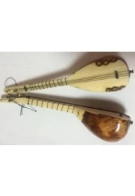 Resim Enhavalı Minyatür Ahşap Saz 2 Adet Birden 