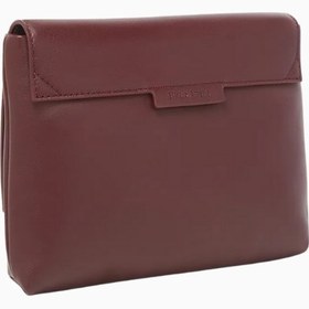 Resim Sheath Bordo Deri Katlamalı, Manyetik Kapaklı Kadın Clutch Çanta - Bordo 