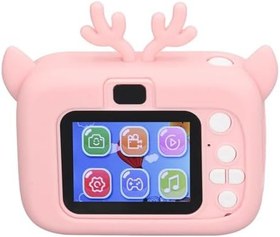 Resim Akozon Çocuk Dijital Kamera Seti, 32GB Kart Ve Okuyucu, 20MP, 1080P Video, Renkli 2' Ekran, USB Şarj, AI Yüz Tanıma, Otomatik Karartma (Pembe Sarı) 