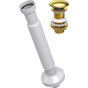 Resim Monavit Seramik Kapaklı Altın Klik Klack Lavabo Süzgeci 32 Sifon 