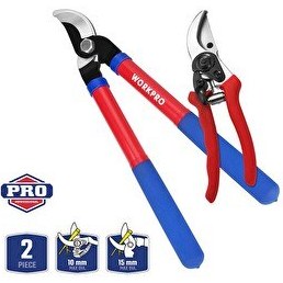 Resim Workpro WP204500 2’li Profesyonel Bağ Bahçe Dal Budama Makası Seti 