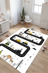 Resim Kessy Home Studio Eğitici Yol Desenli Çocuk Oyun Halısı Dijital Baskı Yıkanablir Kaymaz Taban Çocuk Odası Halısı 11 