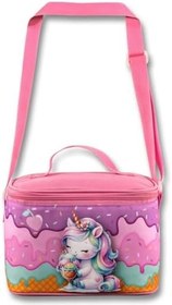 Resim Termoslu/Isı Yalıtımlı Beslenme Çantası - 5004 - Dondurma Yiyen Unicorn, Mor Pembe (Kız Çocuk) 