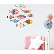 Resim Renkli Balık Ailesi Çocuk Odası Duvar Stickerı 