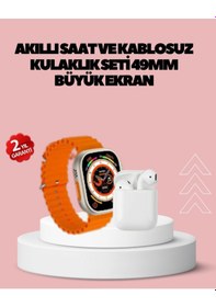 Resim Watch 9 Max Akıllı Saat 45 Mm Geniş Ekran Kulaklık Seti 