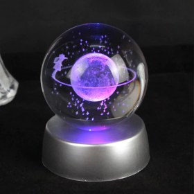 Resim Keyfim Shop Satürn Işıklı Cam Küre 8cm*6cm Lotus Kamelya Çiçeği Kolye Hediyeli 