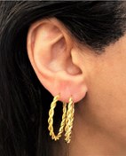 Resim GOLD KAPLAMA KALIN BURGU MODEL 20 MM HALKA KÜPE-00HK88 Çok Renkli 
