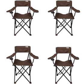 Resim Romee Katlanır Kamp Sandalyesi - Kahverengi 4 Adet Kahverengi 