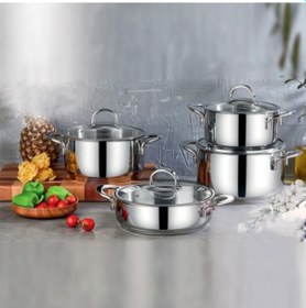 Resim Gülsan Ay 8 Parça Tencere Seti Gri 