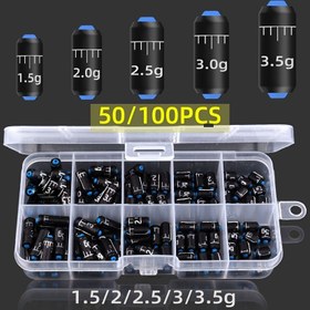 Resim 50/100 adet Premium Siyah Kurşun Sinki Balıkçılık için - Çeşitli Ağırlıklar 1, 5g-3, 5g, Dayanıklı ve Kullanımı Kolay, Tatlı ve Tuzlu Su Balıkçılığı için İdeal, Bass, Trout ve Daha Fazlası, Balıkçılık Ekipmanları, Şık Tasarım, Pürüzsüz Yüzey 