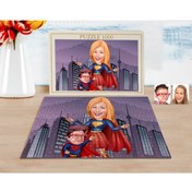 Resim Bk Gift Kişiye Özel Süper Anne Ve Süper Çocuklar Karikatürlü 1000 Parça Profesyonel Puzzle-1 