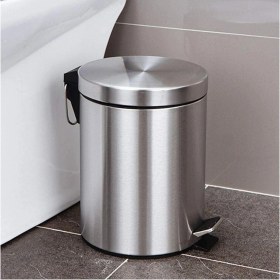 Resim Banyo Tuvalet Balkon Mutfak, Pedallı Paslanmaz Metal Çöp Kovası 3 Litre FMA08400 