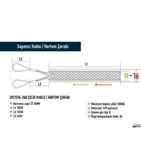 Resim SPC1216-26B Çelik Kablo / Hortum Çorabı 