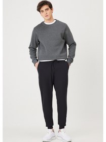 Resim 2'li Paket Standart Fit Normal Kesim 2 İplik Cepli Rahat Recycle Pamuklu Jogger Eşofman Altı Siyah - Lacivert 