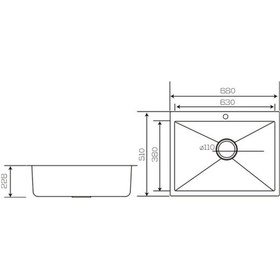 Resim Crauf Poli Mat Gri 6302 Mutfak Eviyesi 510 x 680 x 228 MM 