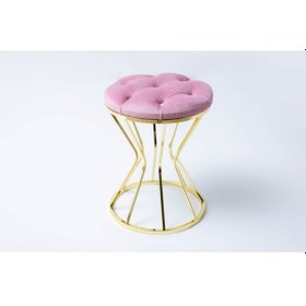 Resim Metal Ayaklı Puf Tabure Koltuk Gold Karışık 