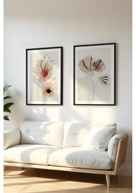 Resim Huhuli Ahşap Siyah Çerçeveli 2 Parça Set Tablo Huhu22 