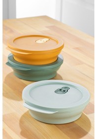 Resim Vienev 3lü 1 Litre Klips Kapaklı Saklama Kabı Seti Renkli 