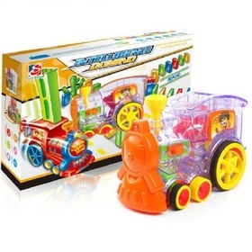 Resim Puzzle Domino Car Electric Train With Sound And Light Music Automatic Licensing Electric Car Toy Transparent 
