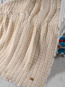 Resim Kanz Light Dolgulu Müslin Çift Kat Bebek Yorganı 115x125 cm - Bej - Bej / Standart 