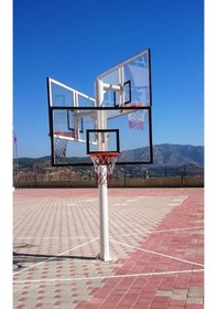 Resim Adelinspor Basketbol Potası Üçlü Grup Kademeli Yük 10 MM Cam 