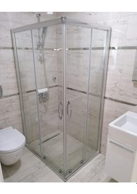 Resim Nokta Duşakabin Teknesiz Dikdörtgen Cam Duşakabin Nd113 Şeffaf 