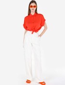 Resim Cargo Fit Yüksek Bel Daralan Paça Kadın Beyaz Jean Pantolon Colin's