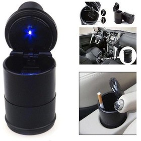 Resim Led Işıklı Oto Araç İçi Küllük Araba Kül Tablası Kapaklı Kokusuz N11.89 