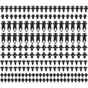 Resim Otomatik Bağlantı Elemanı Klipsleri Plastik Bağlantı Elemanı Perçin Klipsleri 190 Adet 6 Boyut Araba İtme Pimi Perçin Trim Klipsleri 