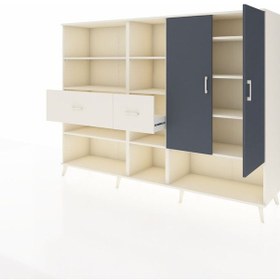 Resim Hyperion Dolap 10 Raflı 2 Çekmeceli 2 Kapaklı 220x44x163 Aytaşı-a Aytaşı-antrasit/aytaşı 