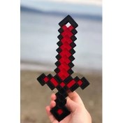 Resim BURSA3DFILAMENT Oyuncak Minecraft Kızıl Taş Kılıç/red Stone Sword Çocuk Oyuncak 25 cm 