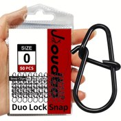 Resim 50 Adet Paslanmaz Çelik Duo Lock Crankbaits için Snaplar - Hızlı Değişim Balıkçılık Klipsleri, Dayanıklı & Korozyona Dirençli Kanca Bağlantıları, Boyutlar 0#-3# 