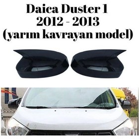 Resim Dacia Duster 1 2012 2013 Uyumlu Yarasa Batman Ayna Kapağı Takımı Parlak Siyah Yarım Kavrayan Model 