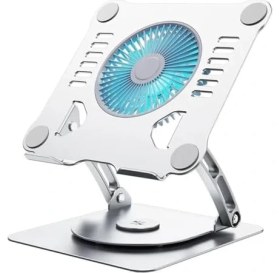 Resim Pucutun Soğutuculu Notebook ve Laptop Stand Yüksekliği Ayarlanabilir Fanlı Tutucu 10-17 Inç Notebooklar ile Uyumlu 360 Derece DÖNER%100 Tok Alüminyum Alaşımlı Katlanır CZY524 (CZY524 - Silver) 