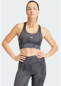 Resim Carbon Adidas Kadın Günlük Sporcu Sütyeni Bra Run Ms Pkt Aop It6704 Siyah 