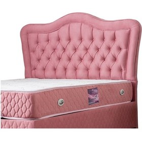 Resim Setaymobilya Baza, Camelli Çift Kişilik Pembe Baza + Başlık + Deluxe Yatak 