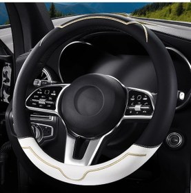 Resim Deri Araba Direksiyon Kapağı, Antislip Astar İle Tam Surround, Nefes Alabilen, Güvenlik 14.5'15 ' 