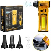 Resim Şarjlı Mini Jet Turbo Fan Araç Kurutucu Led Işık Çakar İkaz Devir Ayarlı Mangal Üfleme Klavye Temizleme 