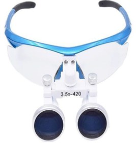 Resim Binoküler Loupes Diş Cerrahi Binocular Loupes Gözlük Lens Büyüteç 3.5x 420mm Mavi Renk(taşıma Çantası ) 
